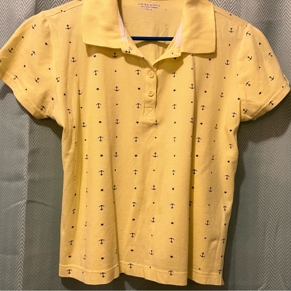 Slightly wore , yellow , polo style,  size medium